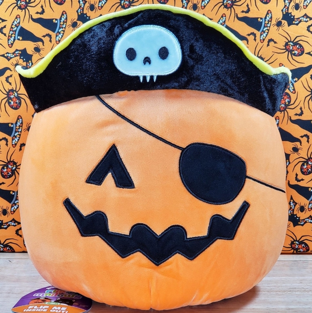 Squishmallow Paxton the Pumpkin & Emily the Bat 12" Halloween Flipamallow NWT